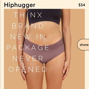 NEW Thinx Period Underwear Hiphugger Dusk Large